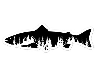 Trout Trees Decal Sticker, Fly Fishing Decal, Fishing Decal,Fly Fishing, Brook Trout Tee, Rainbow Trout, Salmon, Fly fishing Sticker