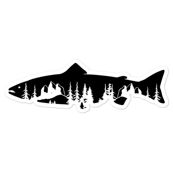 Trout Trees Decal Sticker, Fly Fishing Decal, Fishing Decal,fly Fishing,  Brook Trout Tee, Rainbow Trout, Salmon, Fly Fishing Sticker 