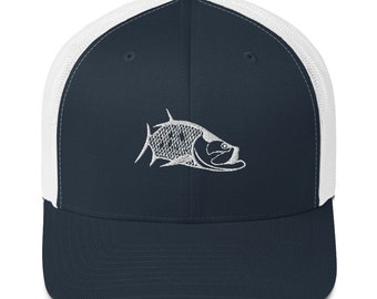 Pêche, casquette de baseball Tarpon Trucker, chapeau de pêche à la mouche - cadeau pour pêcheur - cadeau de pêche pour homme, casquette de camionneur