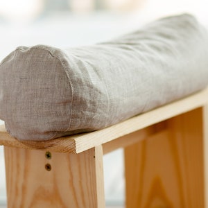 Linen bolster case with hidden zipper - Neckroll case - Yoga bolster cover -  Neck support pillowcase - Any custom size