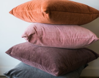 Square Velvet Pillow Sham - Luxury Zippered Pillowcase - Daybed Couch Sofa Pillow Cover - Throw Pillow Cover