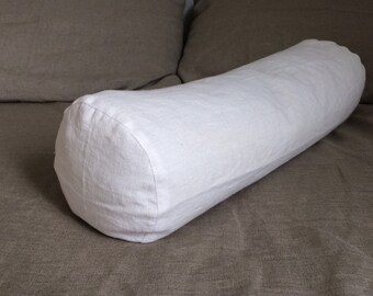 Linen bolster cover | Etsy Half Bolster pillow case linen pillow