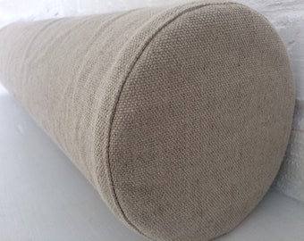 Bolster Linen Pillowcase - Daybed Couch Sofa bolster cover - Made of Heavy Weight Linen - With a Hidden Zipper Closure