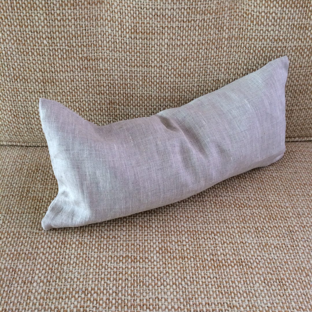 Buckwheat Hulls Neck Pillow / Small Linen Pillow 16x7/travel Pillow