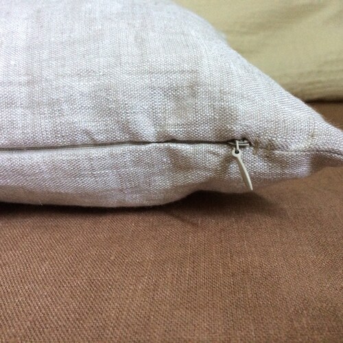 Natural Linen Pillow Cover With Zipper Zippered Linen Etsy