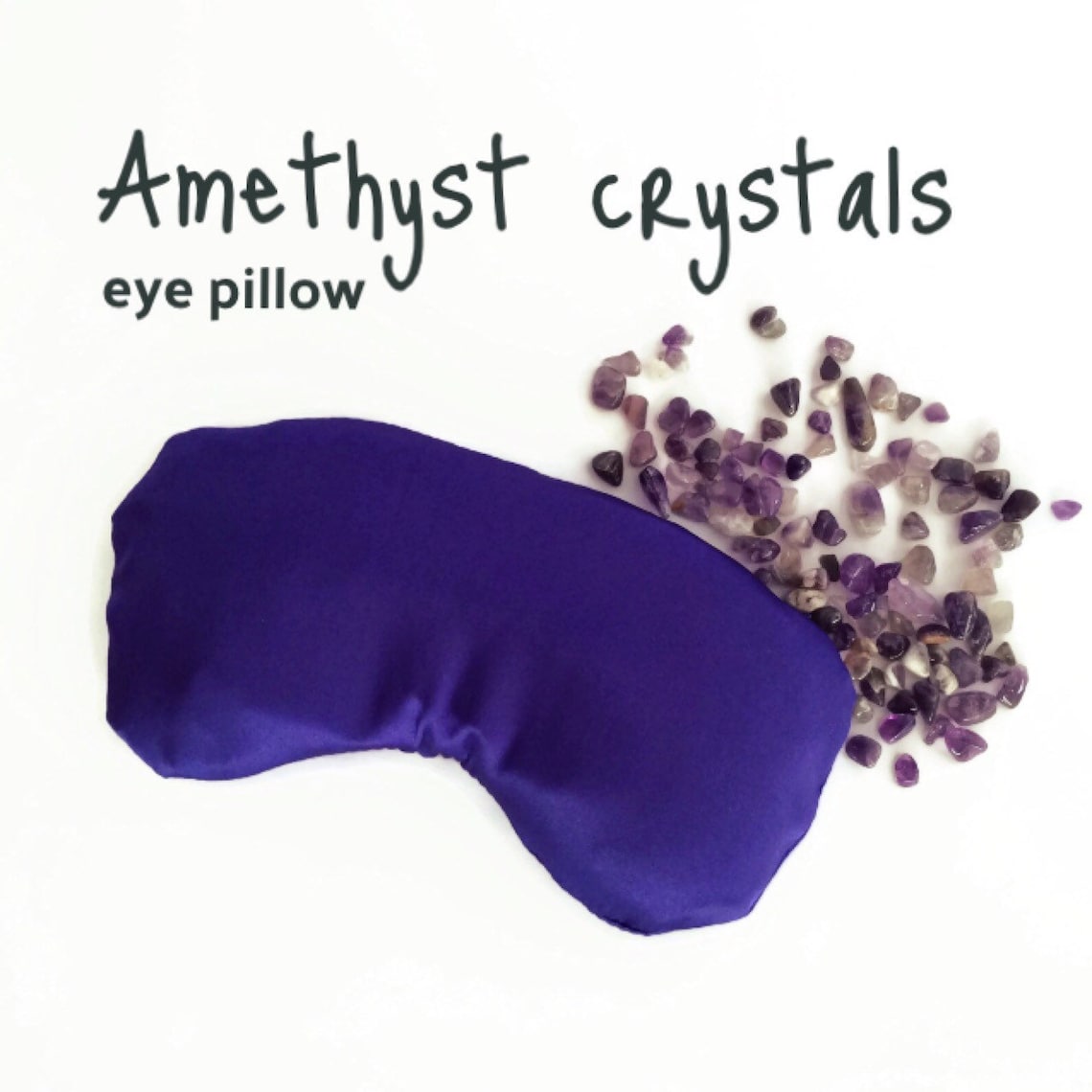 Silk eye pillow Removable cover Amethyst gift Savasana pillow Etsy
