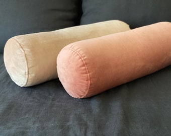 Luxury Velvet Bolster Cover: Cylindrical Pillowcase, Heavy Weight Velvet