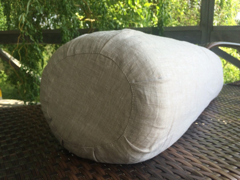 Round Yoga Bolster Cover/pure Linen Bolster Case/custom Size Etsy
