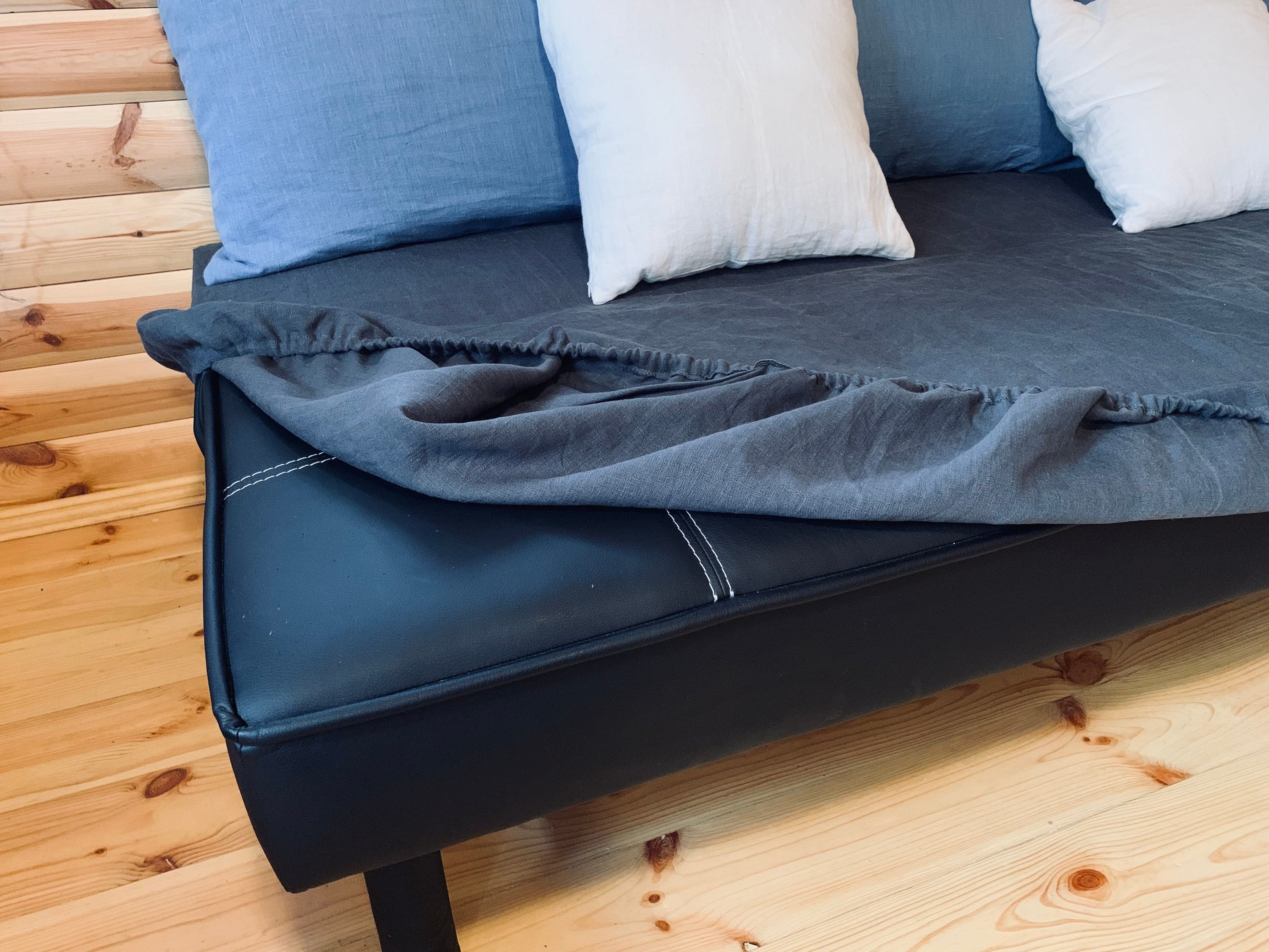 Linen Fitted Couch Cover Custom Daybed Cover Sofa Cover Etsy