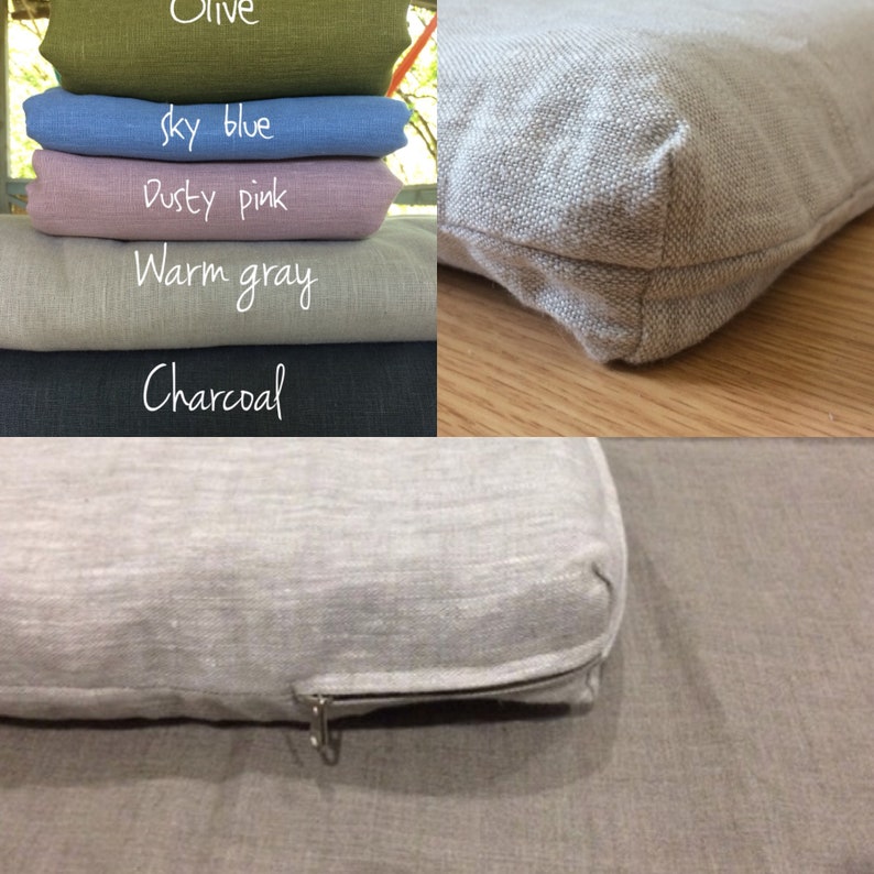 Pure Linen Futon Cover/US Full/Dbl zippered natural mattress Etsy