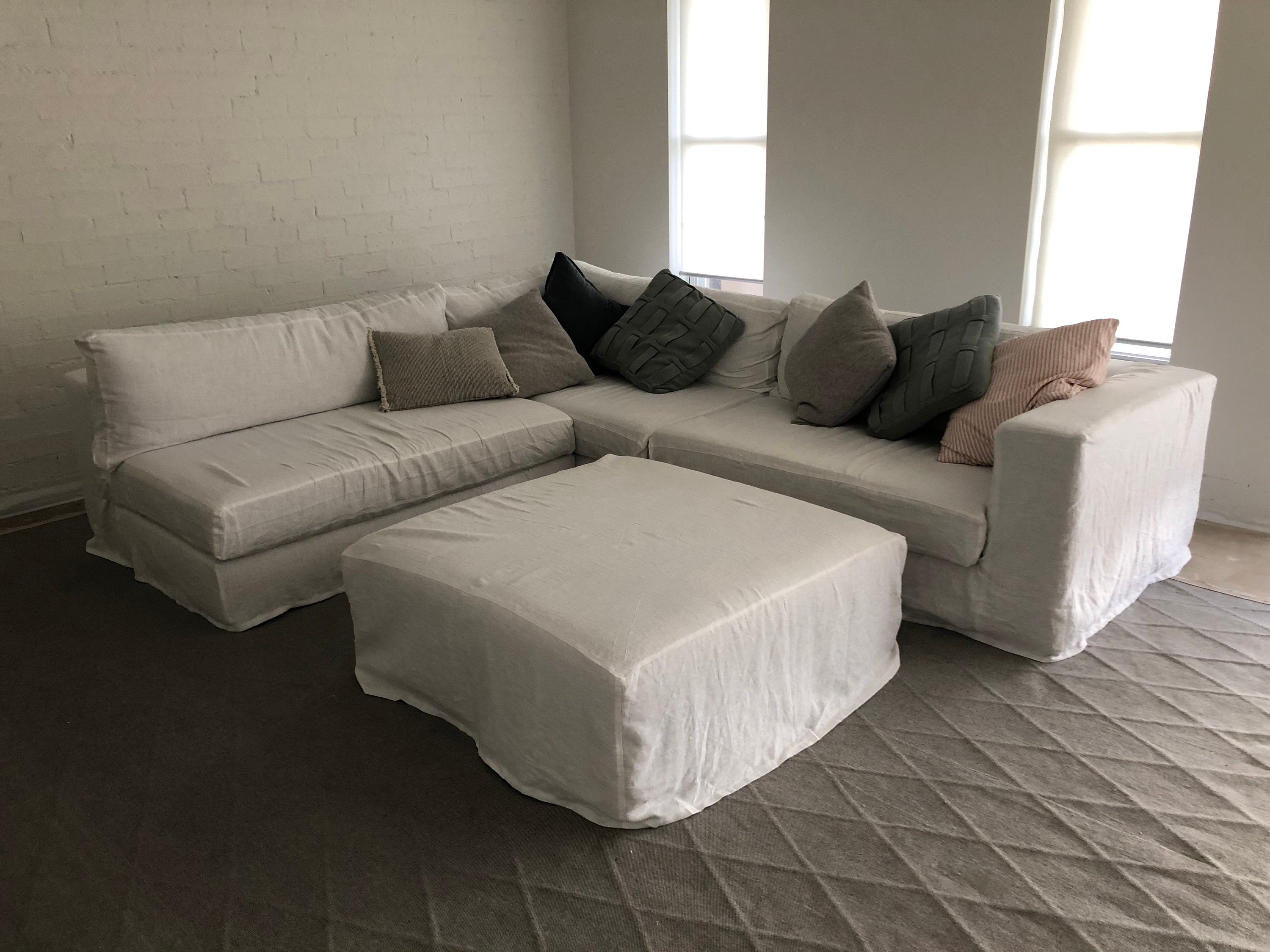 Linen Couch Cover Natural Sofa Slipcover Made of 100 Etsy UK