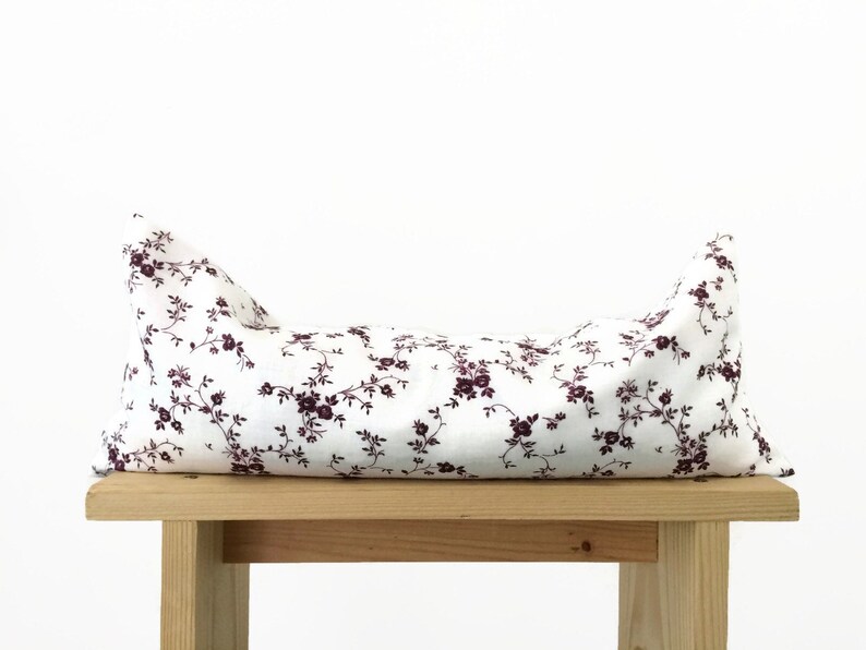 Linen Buckwheat Hulls Neck Pillow Floral Long Pillow Etsy