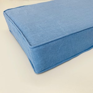 Blue Linen Daybed/Mattress Cover with the Piping