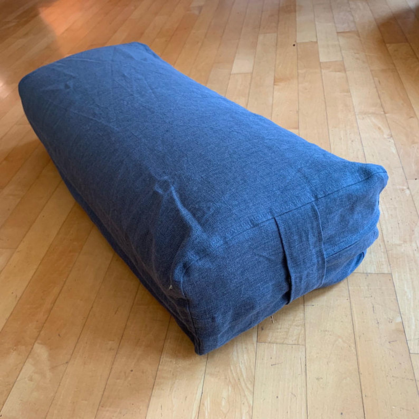 Cover Only Linen Rectangular Bolster Pillow Case Yoga Etsy