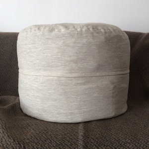 Rustic foot stool Linen floor pouf ottoman Eco-friendly furniture for home Covers only !!!