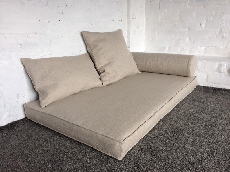 Linen Daybed Cover Futon cover Mattress zippered cover Etsy