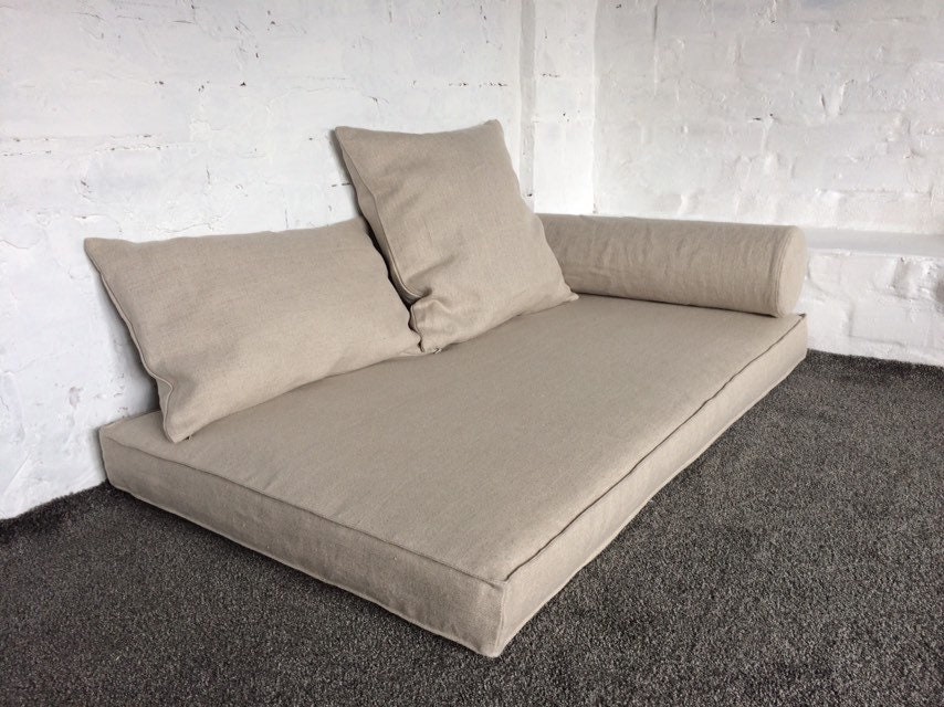 Linen Daybed Cover Futon cover Mattress zippered cover Etsy