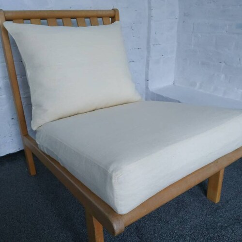 Linen Chair Cushions Bottom and Back Pads With Removable Etsy