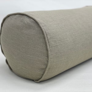 Linen Bolster Cover with the Piping - Heavy Weight Linen - Daybed Couch Sofa Bolster Cover