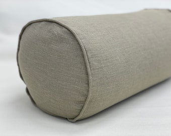 Linen Bolster Cover with the Piping - Heavy Weight Linen - Daybed Couch Sofa Bolster Cover