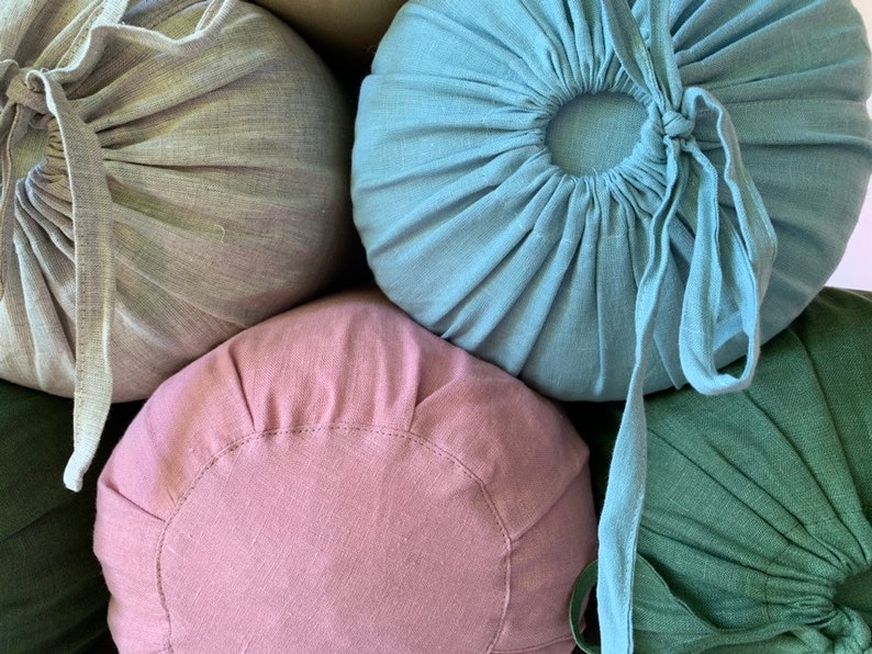 Round Yoga Bolster Cover/pure Linen Bolster Case/custom Size Etsy