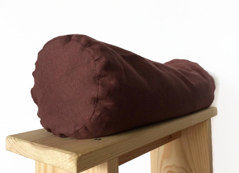 Buckwheat Neck Roll Linen Bolster Pillow Yoga Pillow Etsy