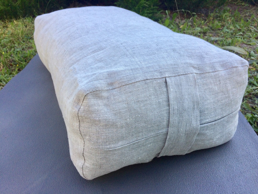 Cover Only Linen Rectangular Bolster Pillow Case Yoga Etsy