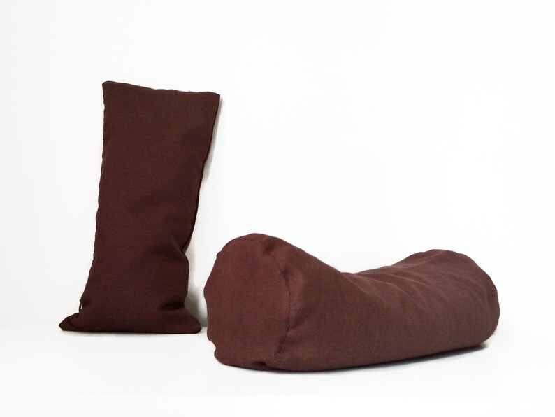 Buckwheat Neck Roll Linen Bolster Pillow Yoga Pillow Etsy