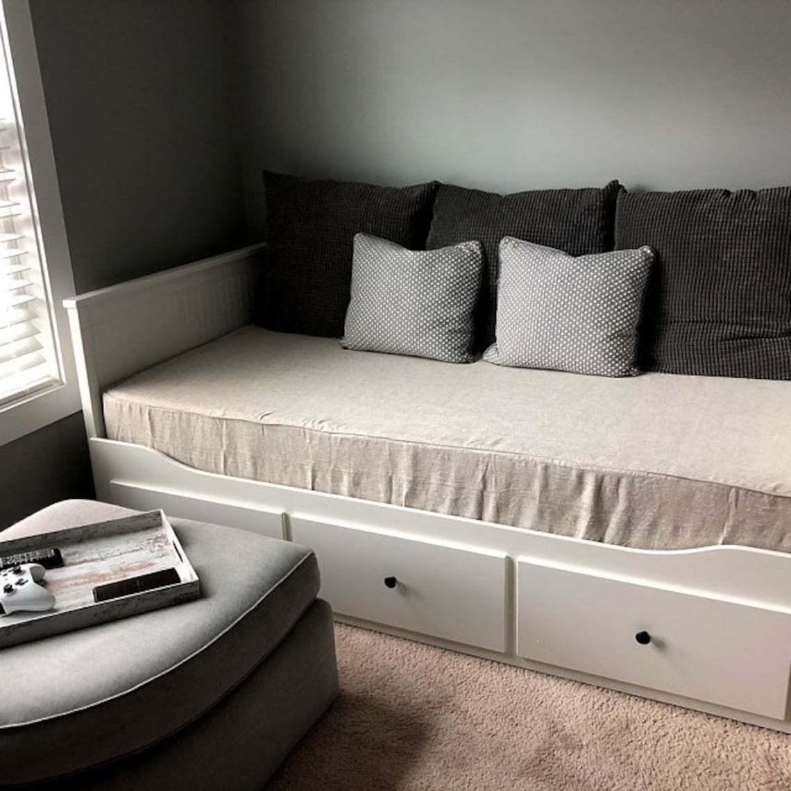 Durable Daybed Cover Linen Zippered Mattress Cover Any Etsy