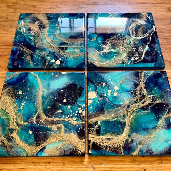 Madetoorder 8 X 8 Abstract Painting Resin Art Etsy
