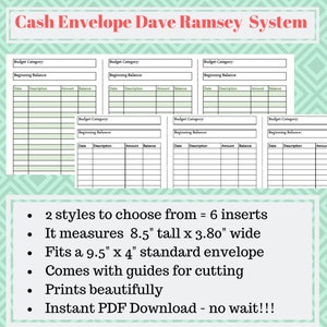 Envelope de dinheiro Dave Ramsey Sistema Dave Ramsey