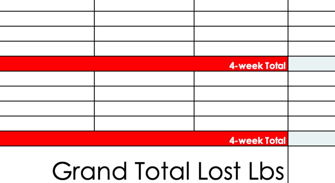 Weight Loss Tracker Excel Charts Weekly 6 Colors Diet Loss Weight Track