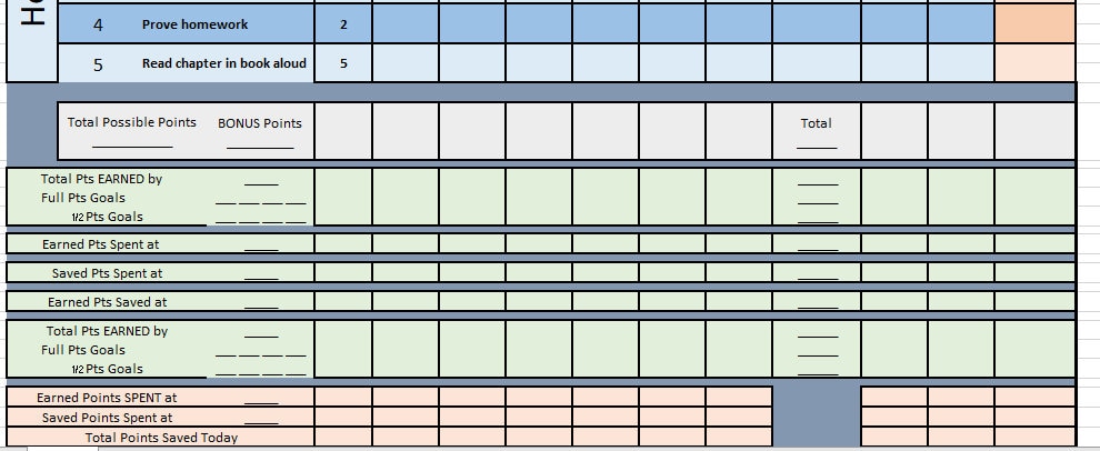 Excel Children Reward System Easy to Customize - Kids Point System - Etsy
