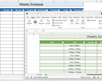 Excel Schedule Easy to Customize Adults and Kids Routine and
