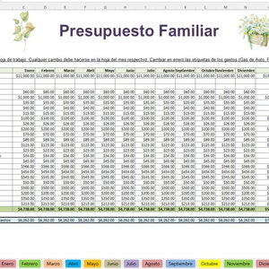 Excel Spanish Dave Ramsey Espanol inspirado Presupuesto de Excel - Budget Excel Spanish - Presupuesto en Espanhol