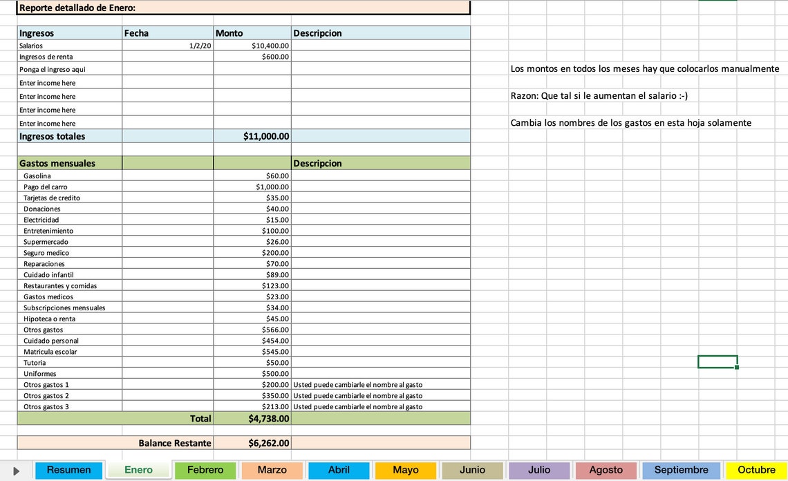 Excel Spanish Dave Ramsey Espanol Inspirado Presupuesto De Excel Budget