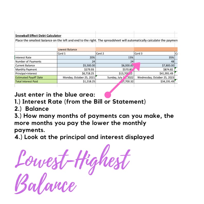Dave Ramsey Snowball Effect Excel Budget Calculator Etsy
