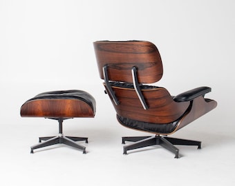 1956 1st Gen. Eames Lounge Chair Ottoman Brazilian Rosewood Mid-Century Modern Furniture