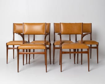 Carlo De Carli Model 671 Walnut Dining Chairs – Set of Six for Singer & Sons