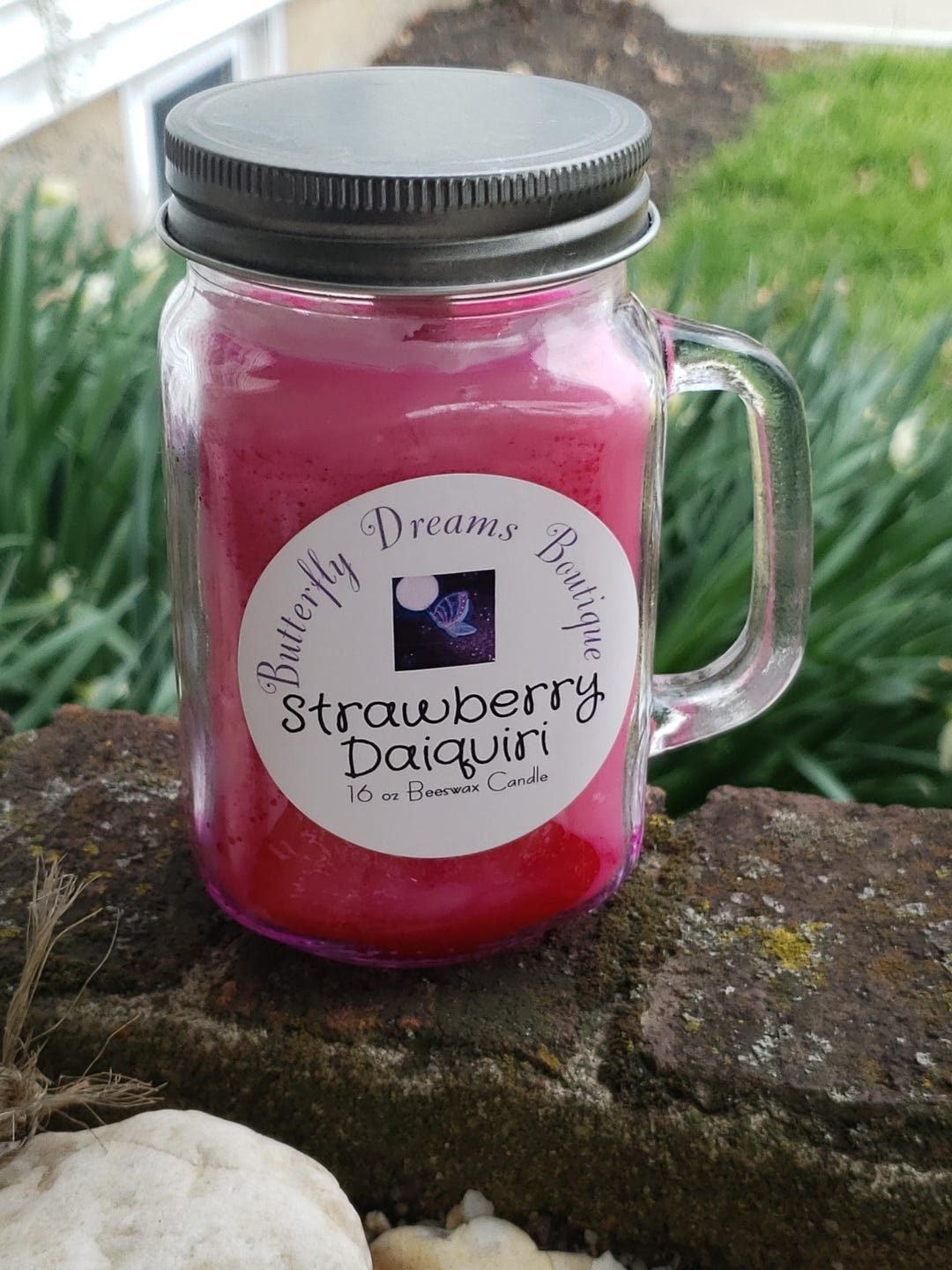 Homemade Cocktail Wine Drink Scented Beeswax Candle - 16 Oz Mason Jar ...
