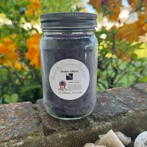 Vela de cera de abejas Chakra Edition de 16 oz en frasco de vidrio / Hecha a mano y hecha a mano Crown