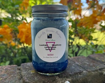 Vela de cera de abejas totalmente natural de 16 oz en frasco de vidrio / Colección Element