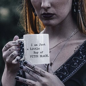 Personalized Goth Mug: Just a Little Ray of Pitch Black image 6