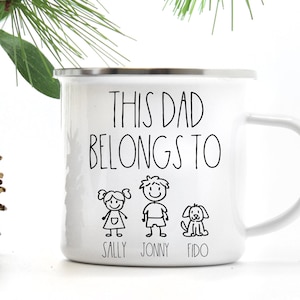 This Dad Belongs To, Personalized Family Camp Mug, Stick Figure Family ...