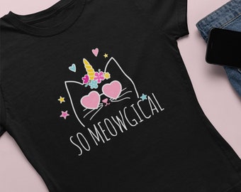 Funny Caticorn T-Shirt: So Meowgical Cat Unicorn Tee