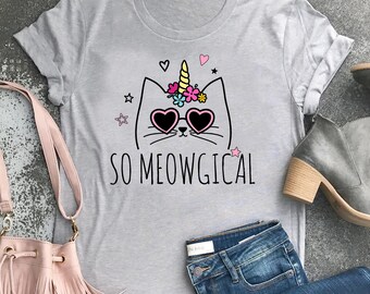 Camiseta divertida de Caticorn Bella Canvas: ¡Un regalo genial para los amantes de los gatos!
