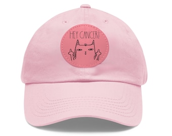 Hey Cancer Cat Middle Finger Hat: Snarky Chemo Gift