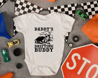 Daddy's Drifting Buddy Baby Bodysuit, Dad Shower Gift, Future Drift Car Racer, Baby Gift, Daddy Drifter, New Baby Boy Gift