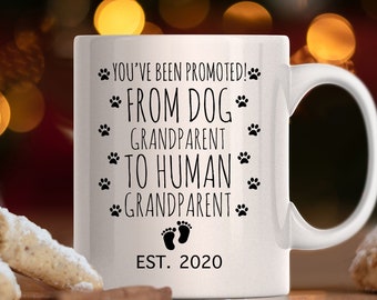 Dog Grandparent to Human Grandparent Mug: Pregnancy Reveal Gift