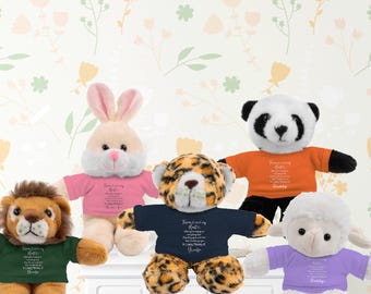 Memorial Stuffed Animals with Customizable Tees: Sympathy Gift for Child, Grieving Gift, In Memory Gift, Forever in My Heart Poem